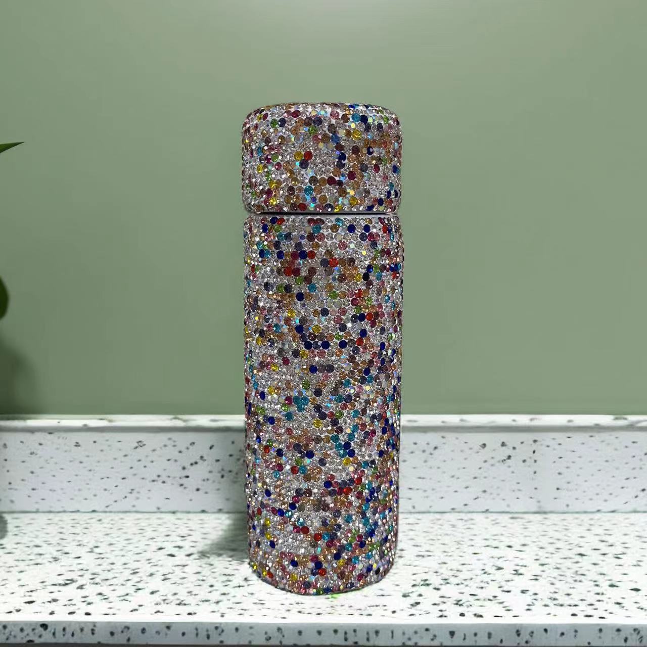 Wholesale 304 stainless steel mini diamond straight cup pocket thermos cup portable and compact